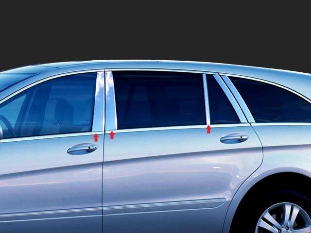 Chrome Stainless Steel Pillar Post Trim For Mercedes E-Class 4DR (2010-2016) – 6Pcs
