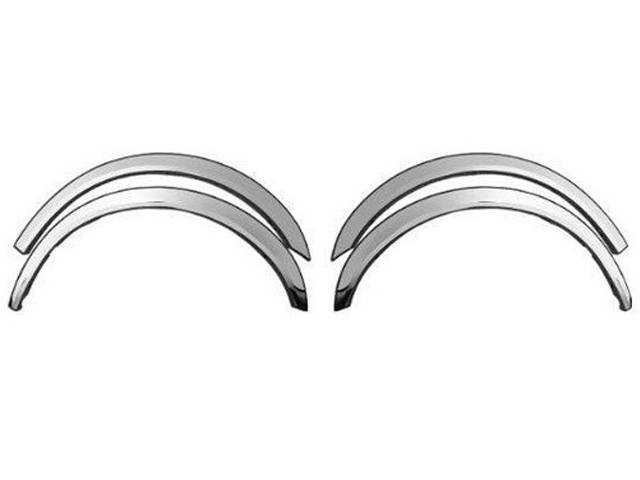 For:1992-1996 Ford Pickup Flareside Fender Trim Stainless Lip Well 4Pc 2 Wide