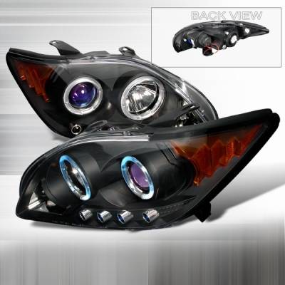 Custom Disco - Scion tC Custom Disco Black & Blue Dual Halo LED Projector Headlights with Amber Reflector - 2LHP-TC05JMB-YD