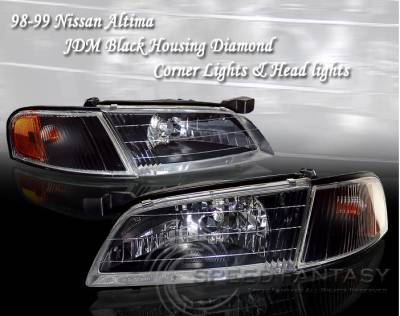 Custom - JDM  Black Headlights Amber