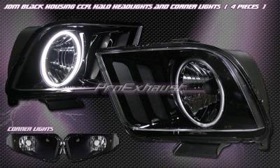 Custom - JDM Black Halo Headlights With Corner