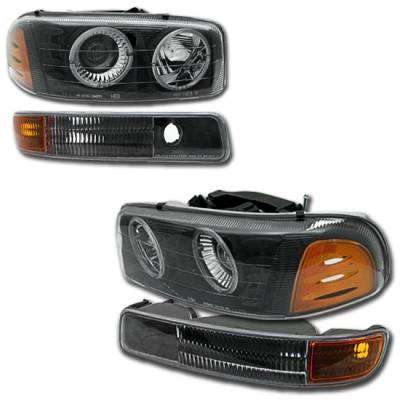 Custom - Black Dual Halo Headlights With Corner
