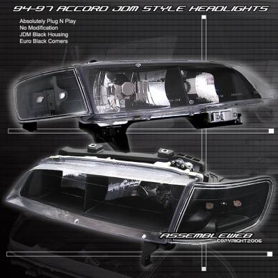 Custom - JDM Black Housing Euro  Headlights