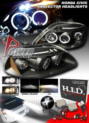Custom - Black LED 2 Halo Projector Headlights
