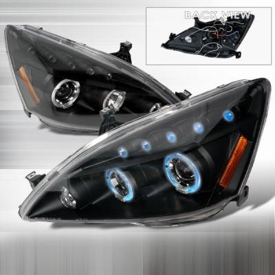 Custom Disco - Honda Accord Custom Disco Black Projector Headlights - LHP-ACD03JM-TM