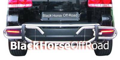 Black Horse - Volkswagen Touareg Black Horse Rear Bumper Guard - Double Tube
