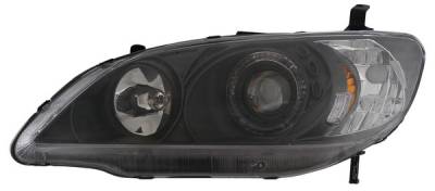 Anzo - Honda Civic 2DR & 4DR Anzo Projector Headlights - with Halo Black - 121059