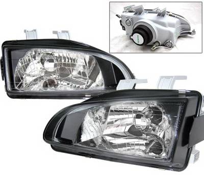 4 Car Option - Honda Civic 4 Car Option Headlights - Black - LH-HC92B