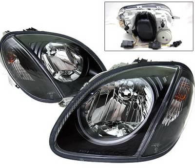 4 Car Option - Mercedes-Benz SLK 4 Car Option Headlights - Black - LH-MBSLK98B-DP