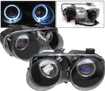 4 Car Option - Acura Integra 4 Car Option Dual Halo Projector Headlights - Black - LP-AI98BB-YD