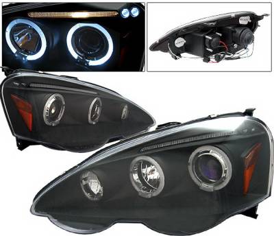 4 Car Option - Acura RSX 4 Car Option LED Halo Projector Headlights - Black - LP-AR02BB-5