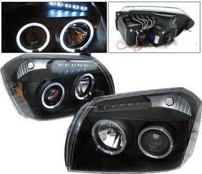 4 Car Option - Dodge Magnum 4 Car Option Halo LED Projector Headlights - Black - LP-DGMAG05BC-YD