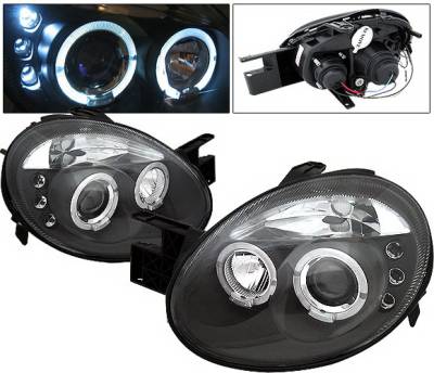 4 Car Option - Dodge Neon 4 Car Option LED Halo Projector Headlights - Black - LP-DN03BC-5