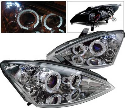 4 Car Option - Ford Focus 4 Car Option Dual Halo Projector Headlights - Chrome - LP-FF00CC-5