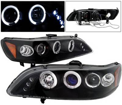 4 Car Option - Honda Accord 4 Car Option LED Halo Projector Headlights - Black - LP-HA98BC-5
