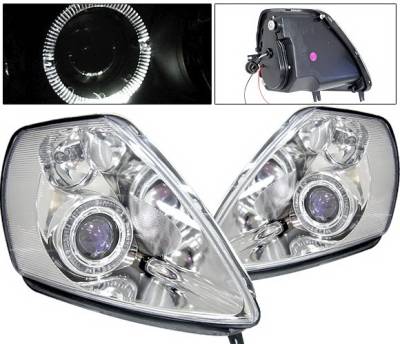4 Car Option - Mitsubishi Eclipse 4 Car Option Halo Projector Headlights - Chrome - LP-ME00CB-KS