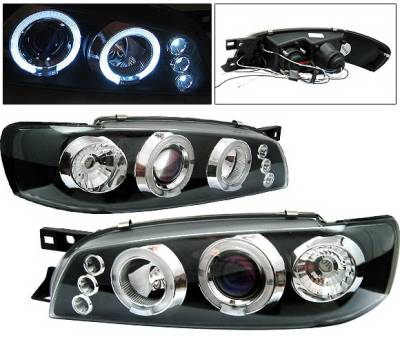 4 Car Option - Subaru Impreza 4 Car Option Dual Halo Projector Headlights - Black - LP-SI97BB-5