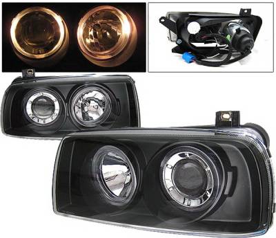 4 Car Option - Volkswagen Jetta 4 Car Option Halo Projector Headlights - Black - LP-VJ93DB-9