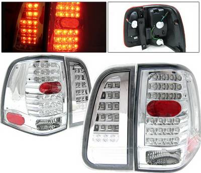 4 Car Option - Lincoln Navigator 4 Car Option LED Taillights - Chrome - LT-LN03LEDC-KS
