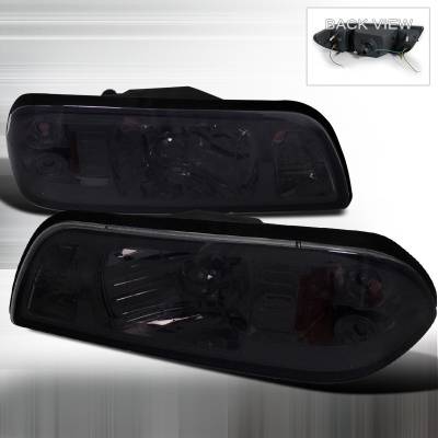 Spec-D - Ford Mustang Spec-D Crystal Housing Headlights - Smoke 1PC - 2LCLH-MST87G-RS