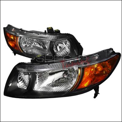 Spec-D - Honda Civic Spec-D Euro Headlights - Black Housing - 2LH-CV062JM-RS