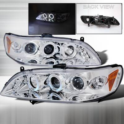 Spec-D - Honda Accord Spec-D Halo LED Projector Headlights - Chrome - 2LHP-ACD98-TM