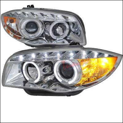 Spec-D - BMW 1 Series Spec-D Projector Headlights - Chrome - 2LHP-E8708-TM