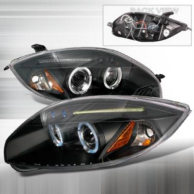 Spec-D - Mitsubishi Eclipse Spec-D Halo LED Projector Headlights - Black - 2LHP-ELP06JM-TM