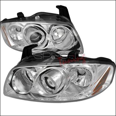 Spec-D - Nissan Sentra Spec-D Halo LED Projector Headlights - Chrome - 2LHP-SEN04-TM