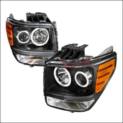 Spec-D - Dodge Nitro Spec-D CCFL Halo Projector Headlights - Black - 4LHP-NIT07JM-KS