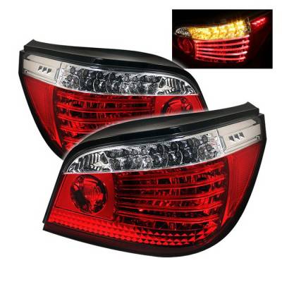 Spyder Auto - BMW 5 Series Spyder LED Taillights - Red Clear - ALT-YD-BE6004-LED-RC
