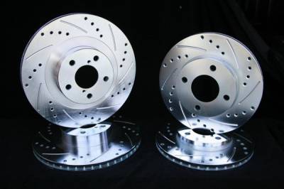 Royalty Rotors - Mitsubishi Lancer Royalty Rotors Slotted & Cross Drilled Brake Rotors - Front