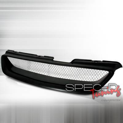 Spec-D - Honda Accord 2DR Spec-D Type R Style Front Hood Grille - Black - HG-ACD98TR