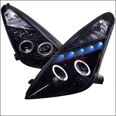 Spec-D - Toyota Celica Spec-D Black Housing Projector - Smoked Lens Gloss - LHP-CEL00G-TM