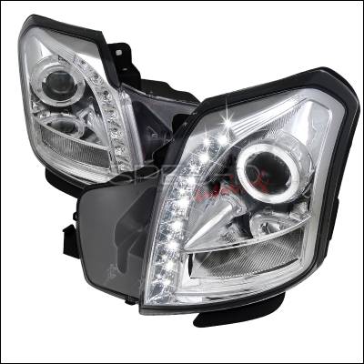 Spec-D - Cadillac CTS Spec-D Halo Projector Headlights - Chrome - LHP-CTS03-RS