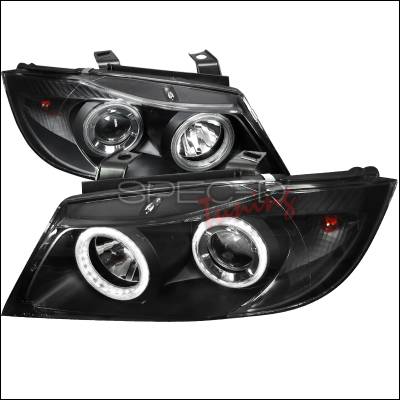 Spec-D - BMW 3 Series Spec-D Projector Headlights - Black Housing - With Daylight Ring Kit - LHP-E9005JM-DL-APC