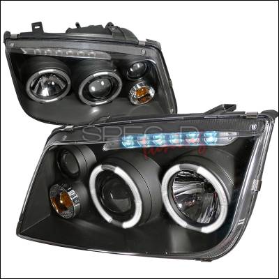 Spec-D - Volkswagen Jetta Spec-D Projector Headlights - Black Housing - LHP-JET99JM-RS