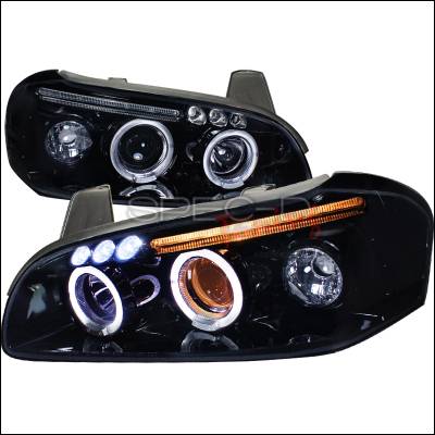 Spec-D - Nissan Maxima Spec-D Projector Headlight Gloss - Black Housing - Smoke Lens - LHP-MAX00G-TM