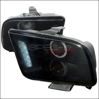 Spec-D - Ford Mustang Spec-D Halo LED Projector - Smoke - LHP-MST05G-TM