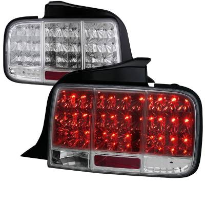 Spec-D - Ford Mustang Spec-D Sequential LED Taillights - Chrome - LT-MST05CLED-SQ-TM