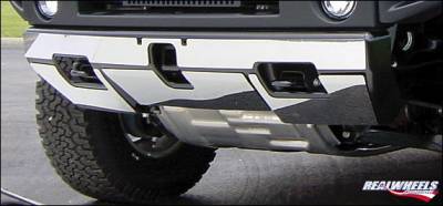 RealWheels - Hummer H2 RealWheels Front Lower Bumper Overlay Kit - Polished Stainless Steel - 4PC - RW104-1-A0102