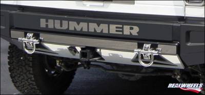 RealWheels - Hummer H2 RealWheels Rear Lower Bumper Overlay Kit - Polished Stainless Steel - 5PC - RW107-1-A0102