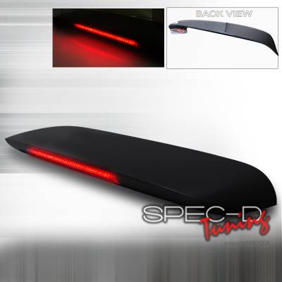 Spec-D - Honda Civic HB Spec-D Spoon Spoiler - Black with Red LED Brake Light - SPL-CV963JMRLED