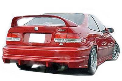 KBD Urethane - Honda Civic 2/4 Dr Fields Style KBD Urethane Rear Body Kit Bumper 37-2181