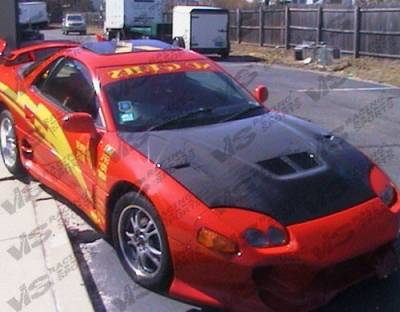 VIS Racing - Mitsubishi 3000GT VIS Racing EVO II Black Carbon Fiber Hood - 91MT3K2DEV2-010C