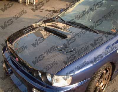 VIS Racing. - Subaru Impreza VIS Racing OEM Black Carbon Fiber Hood with Scoop - 93SBIMP4DOE-010C