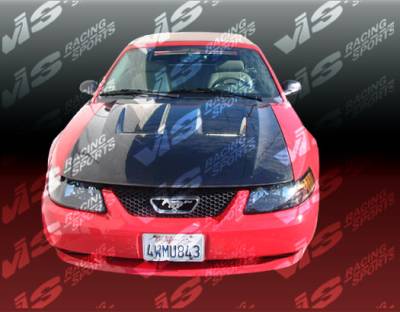 VIS Racing - Ford Mustang VIS Racing Heat Extractor Fiberglass Hood - 94FDMUS2DGT-010