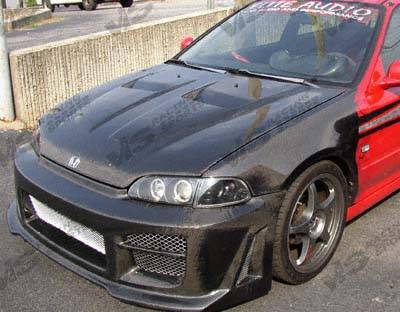 VIS Racing - Honda Civic 2DR & 4DR VIS Racing Xtreme GT Black Carbon Fiber Hood - 96HDCVC2DGT-010C
