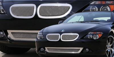 T-Rex - BMW 6 Series T-Rex Upper Class Polished Stainless Mesh Grille with Formed Mesh Center - 2PC - 54997