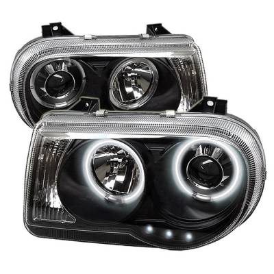 Spyder - Chrysler 300 Spyder Projector Headlights - CCFL Halo - LED - Black - 444-C300C-CCFL-BK